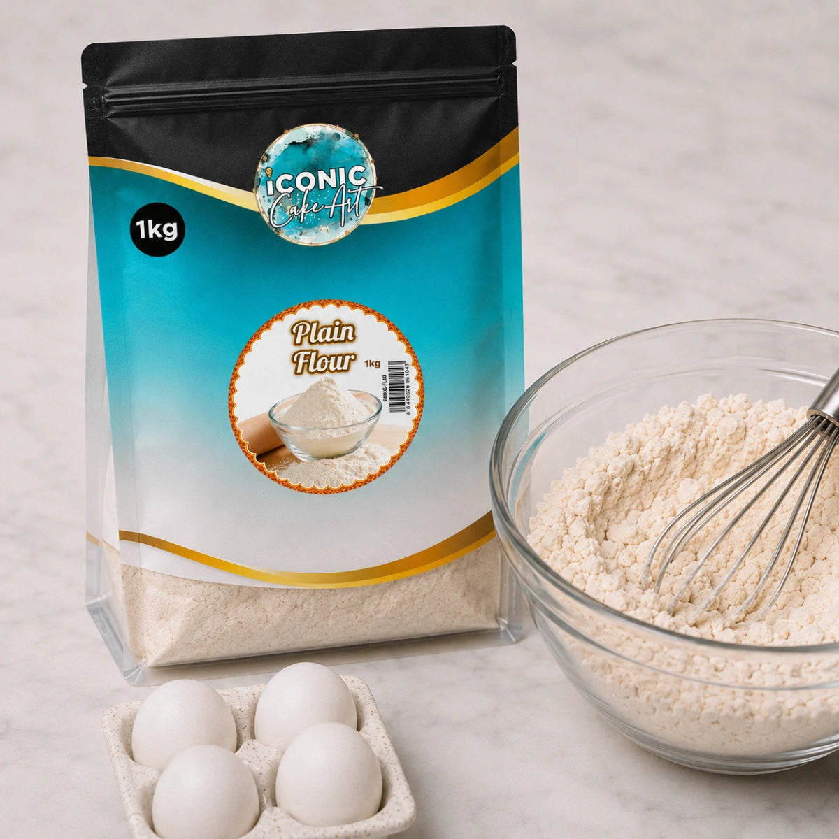 Plain Flour - Bread Making Ingredient 1kg - Iconic Cake Art