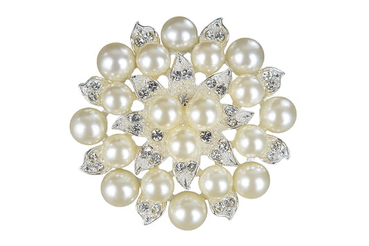 Clear Stylish A-Grade Pearls Type 1 - Crystal Rhinestone Brooch Buckle - Iconic Cake Art