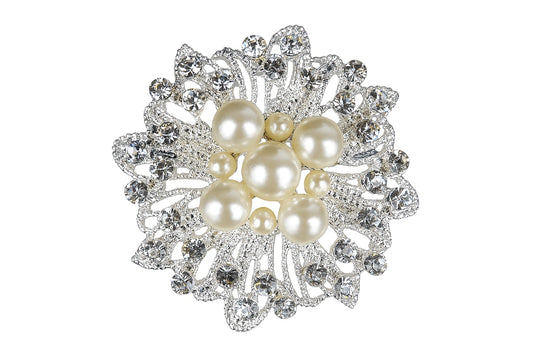 Clear Stylish A-Grade Pearls Type 2 - Crystal Rhinestone Brooch Buckle - Iconic Cake Art