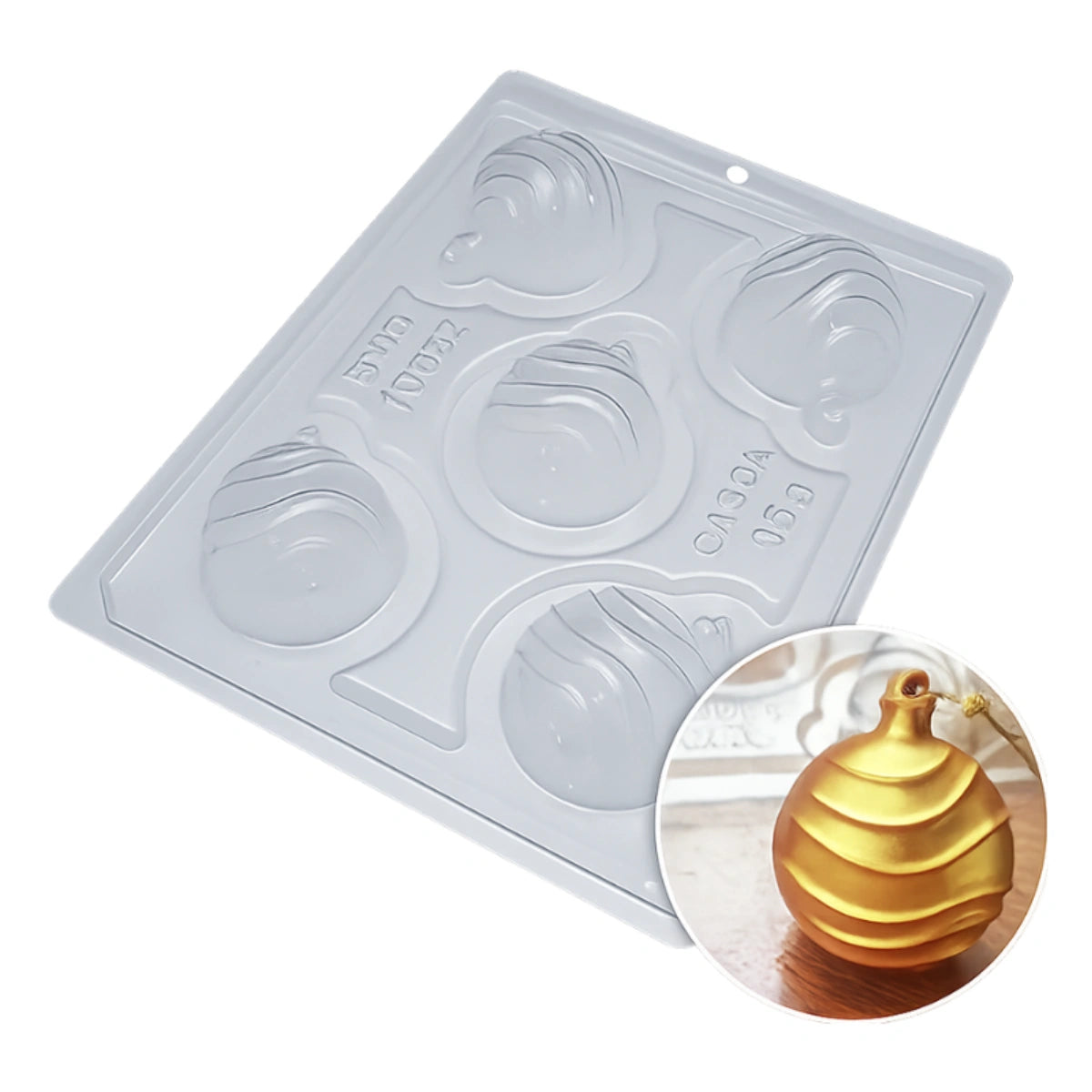 Striped Christmas Ball Mould - BWB