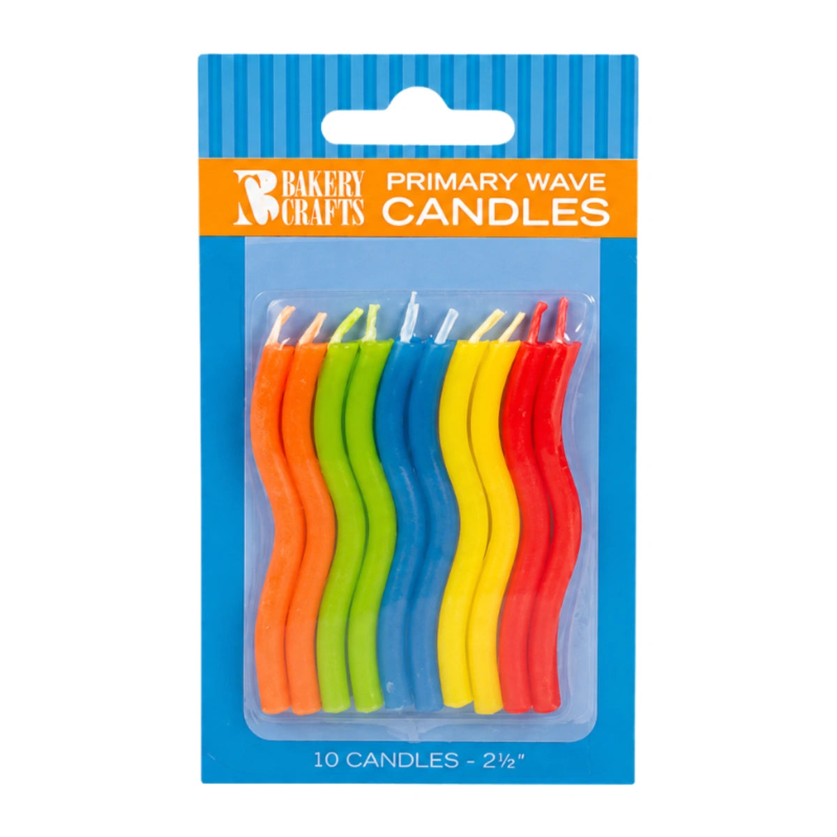 Primary Wave Candles - Birthday Artwrap (10 Pack) - Bakery Crafts