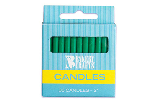 Green Plain Birthday Candles - Bakery Crafts