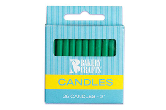 Green Plain Birthday Candles - Bakery Crafts