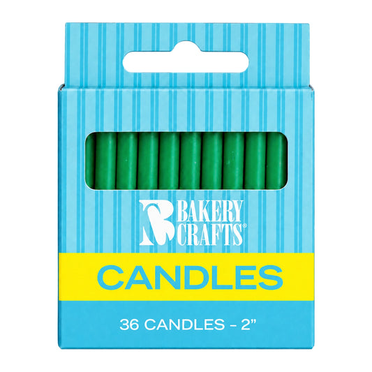 Green Plain Birthday Candles - Bakery Crafts