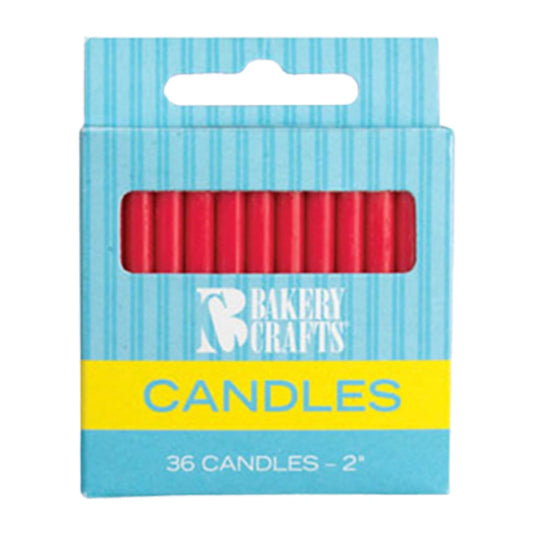 Red Plain Birthday Candles - Bakery Crafts