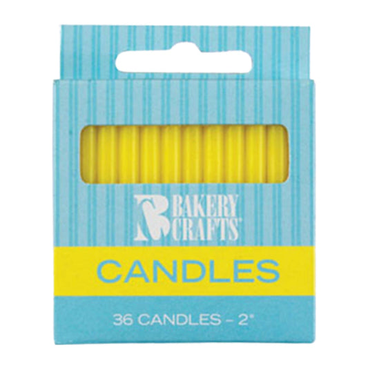 Yellow Plain Birthday Candles - Bakery Crafts