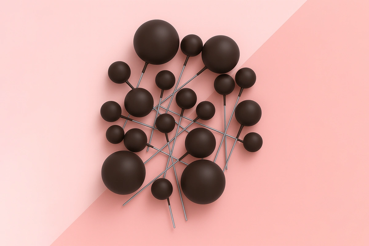 Brown Chocolate Matte Ball Toppers (20 Pack) - Iconic Cake Art