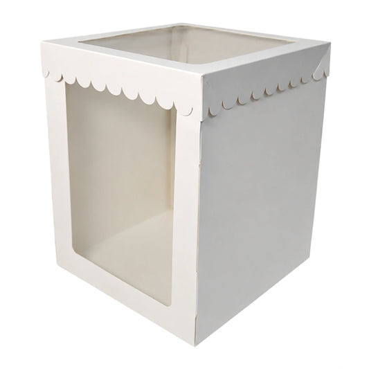 10 x 10 x 12 Inch Display Cake Box Tall 2 Window - Iconic Cake Art