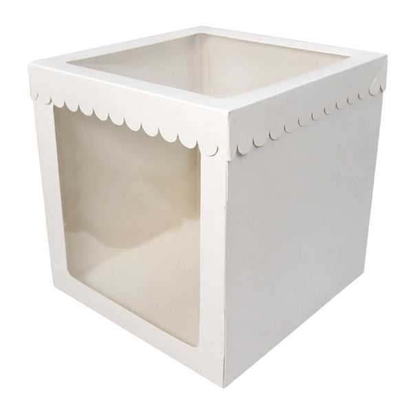 12 x 12 x 12 Inch Display Cake Box Tall 2 Window - Iconic Cake Art