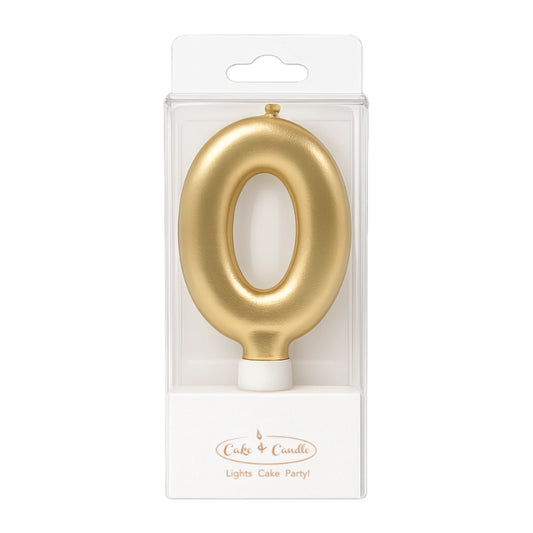 Gold Number 0 Candle - Bake Group