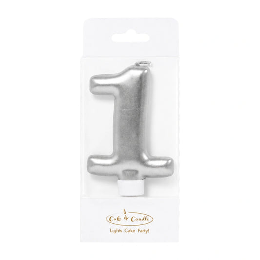 Silver Number 1 Candle - Bake Group