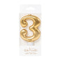 Gold Number 3 Candle - Bake Group