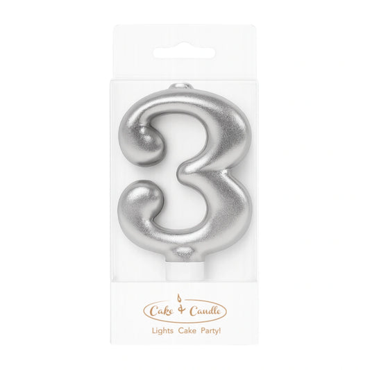 Silver Number 3 Candle - Bake Group