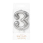 Silver Number 3 Candle - Bake Group