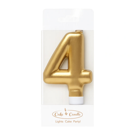 Gold Number 4 Candle - Bake Group