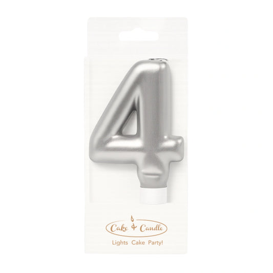 Silver Number 4 Candle - Bake Group