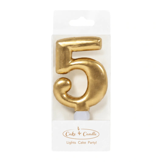 Gold Number 5 Candle - Bake Group