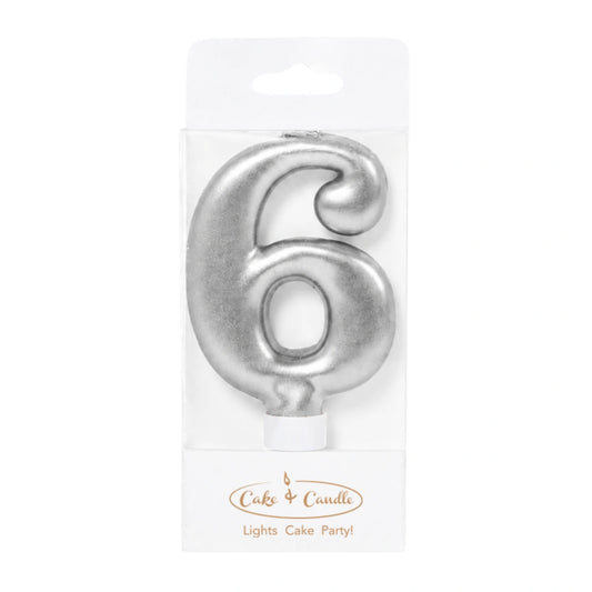 Silver Number 6 Candle - Bake Group