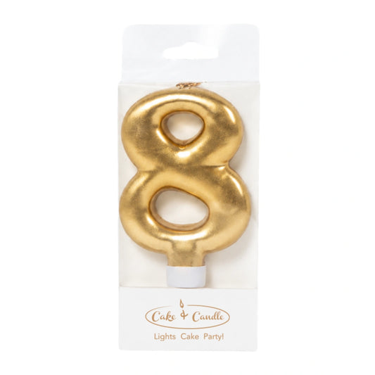 Gold Number 8 Candle - Bake Group