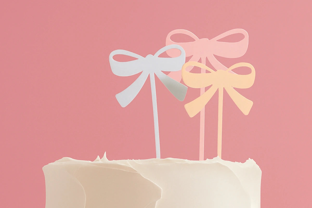 3 Bows Milkshake Cake Topper - Mixed - by - Sprinks