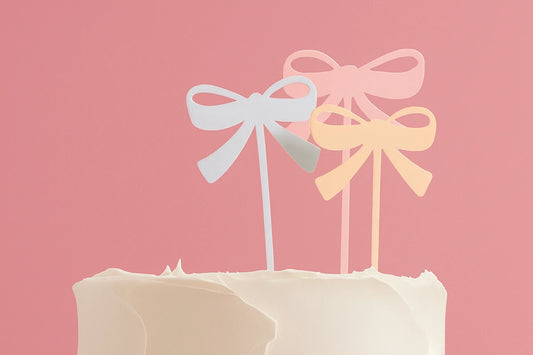 3 Bows Milkshake Cake Topper - Mixed - by - Sprinks