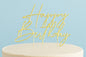 Gold Cake Topper - Happy Birthday Style4 Cake &amp; - Cake and Candle
