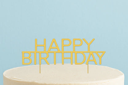 Gold Cake Topper - Caps Happy Birthday Cake &amp; - Cake and Candle