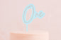 Light Blue One Silver Layered Cake Topper - Bake Group