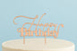 Rose Gold Cake Topper - Happy Birthday Style1 Cake &amp; - Cake and Candle