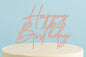 Rose Gold Cake Topper - Happy Birthday Style4 Cake &amp; - Cake and Candle