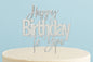Silver Cake Topper - Happy Birthday to You Cake &amp; - Cake and Candle
