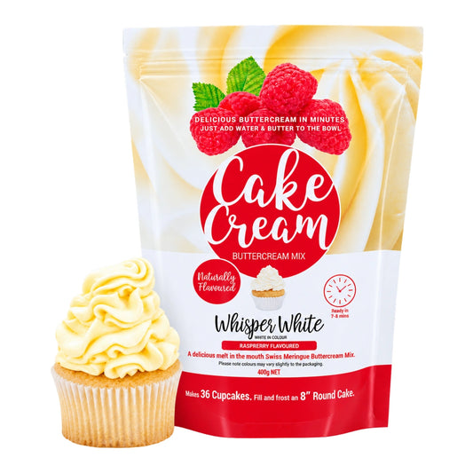 Raspberry Whisper White Cake Cream 400g - By Caitlin Mitchell