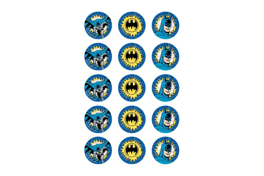 15 PER SHEET 2 Inch 5cm BATMAN CUPCAKE IMAGE SHEET BSC,CC910036