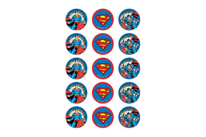 15 PER SHEET 2 Inch 5cm SUPERMAN CUPCAKE IMAGE SHEET BSC,CC910050