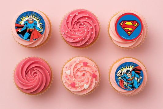 Superman Cupcake Image Sheet 2 Inch (15 Per ) - BSC