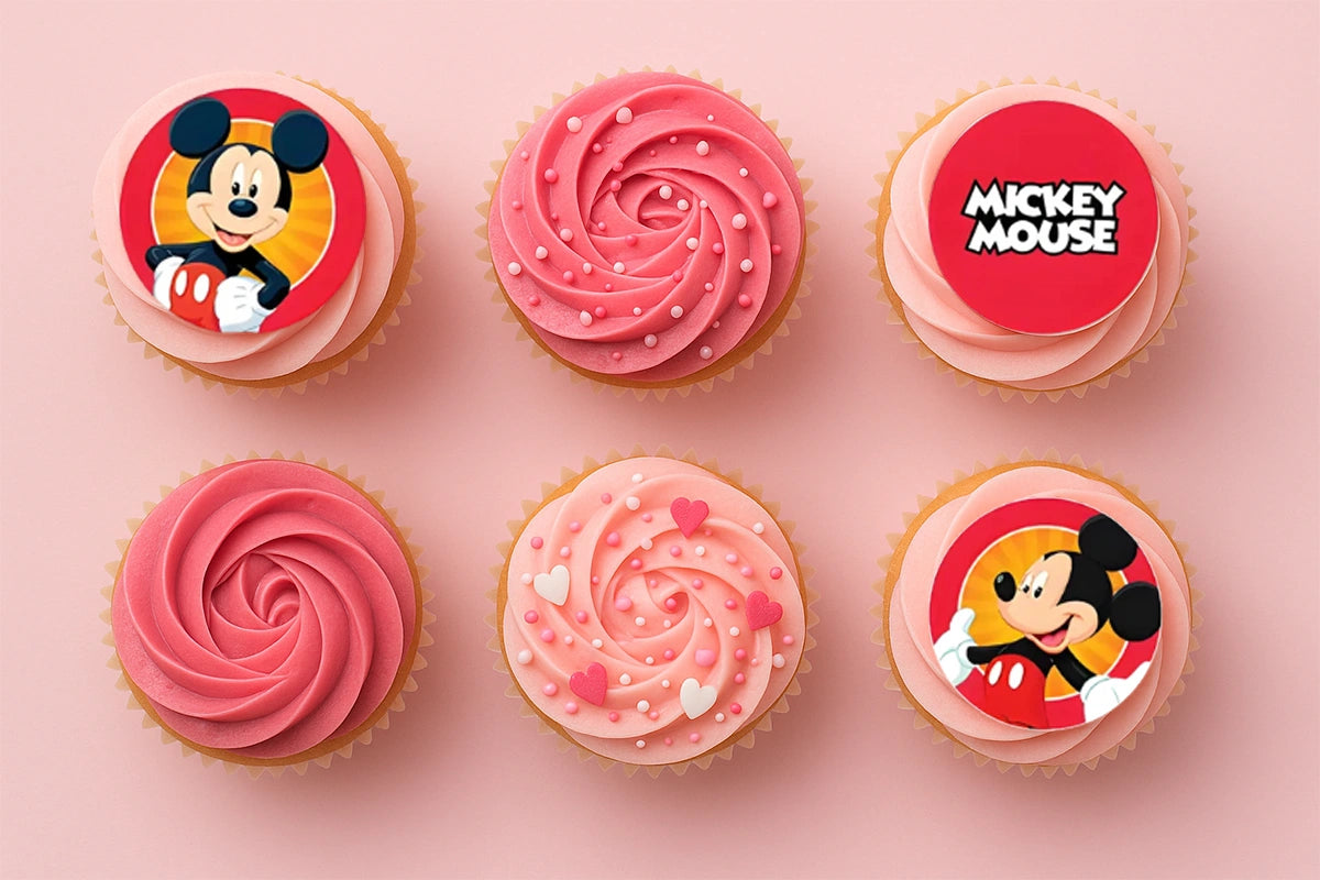 Mickey Mouse Cupcake Image Sheet 2 Inch (15 Per ) - BSC