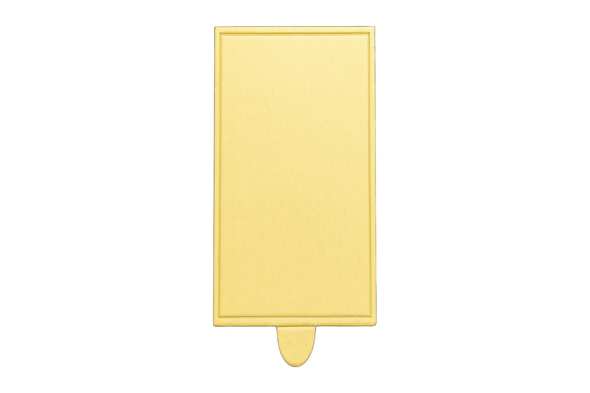 MINI RECTANGLE GOLD CAKE BOARD - SOFT CARDBOARD - 11.5cm x 7.5cm