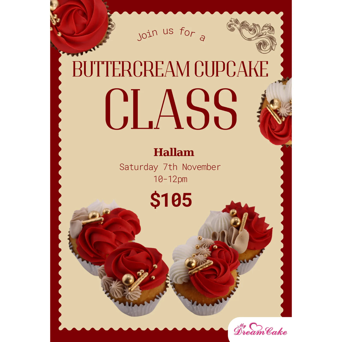Hallam - Basics Cupcake Decorating Class