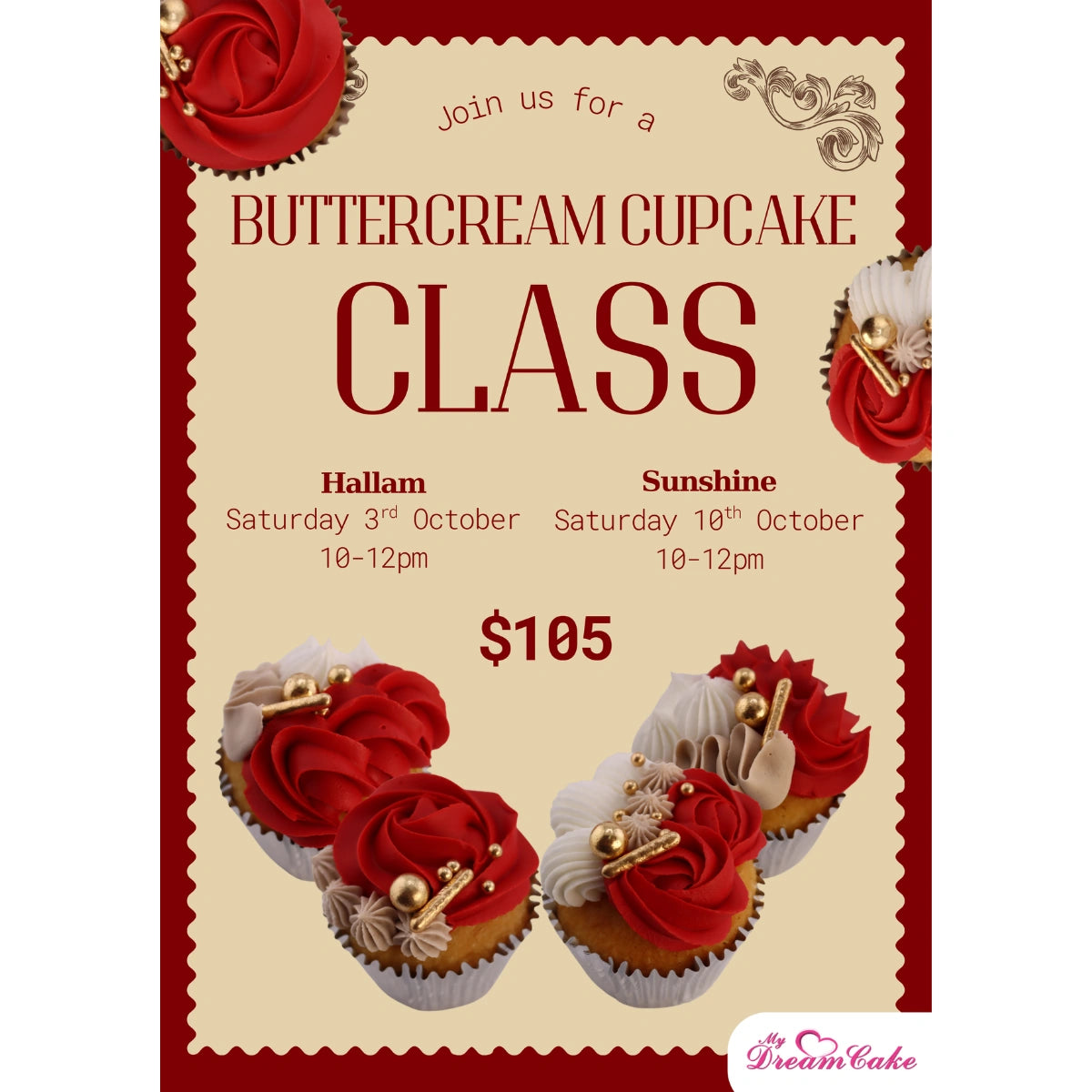 Cupcake Class - Hallam - 14 Spots - $105