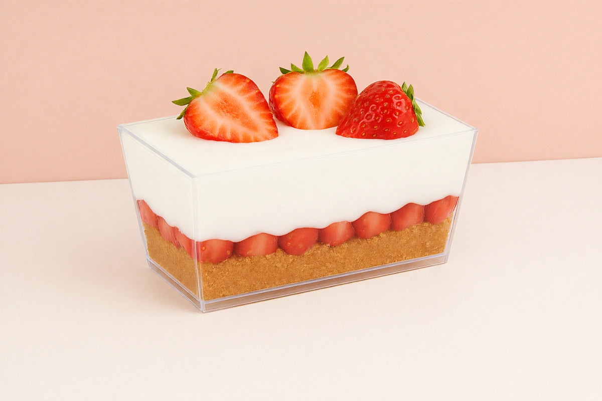 Rectangle Dessert Cups 120ml (10 Pack) - Iconic Cake Art