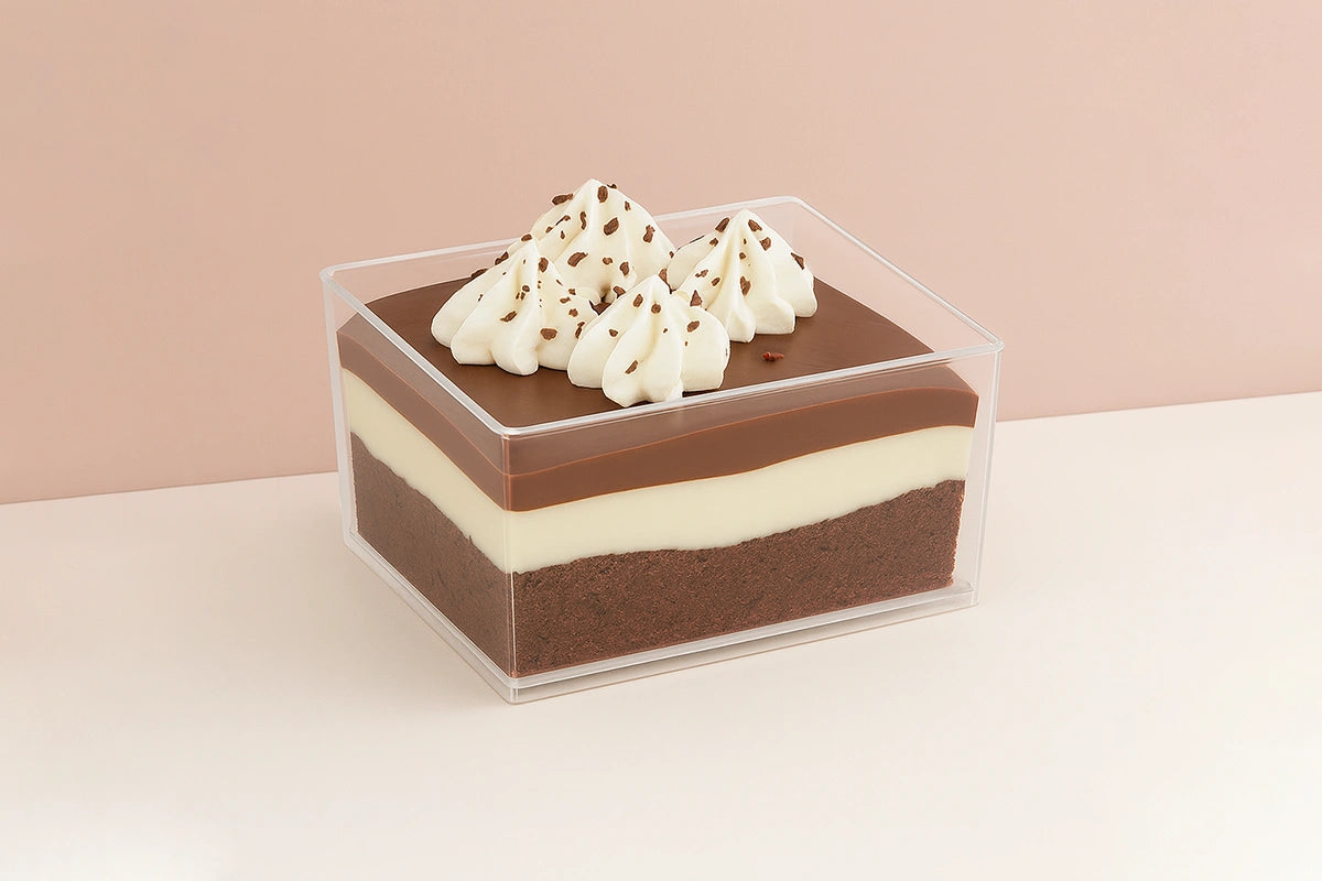 Square Dessert Cup 140ml (10 Pack) - Iconic Cake Art