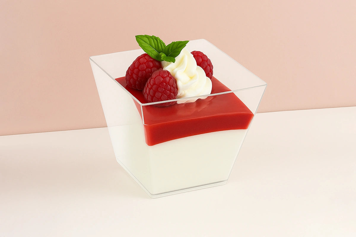 Square Dessert Cup 240ml (10 Pack) - Iconic Cake Art