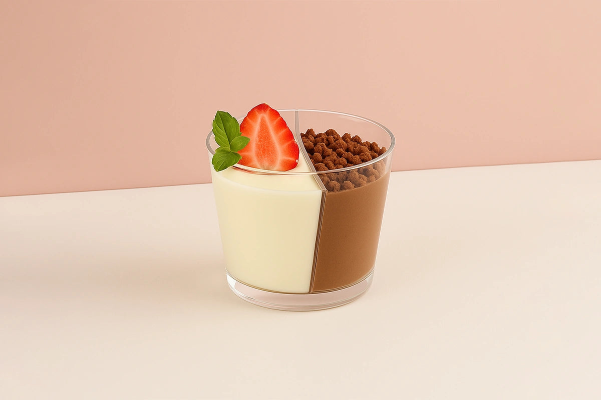 Dessert 2 Compartment Cup 170ml (10 Pack) - Iconic Cake Art