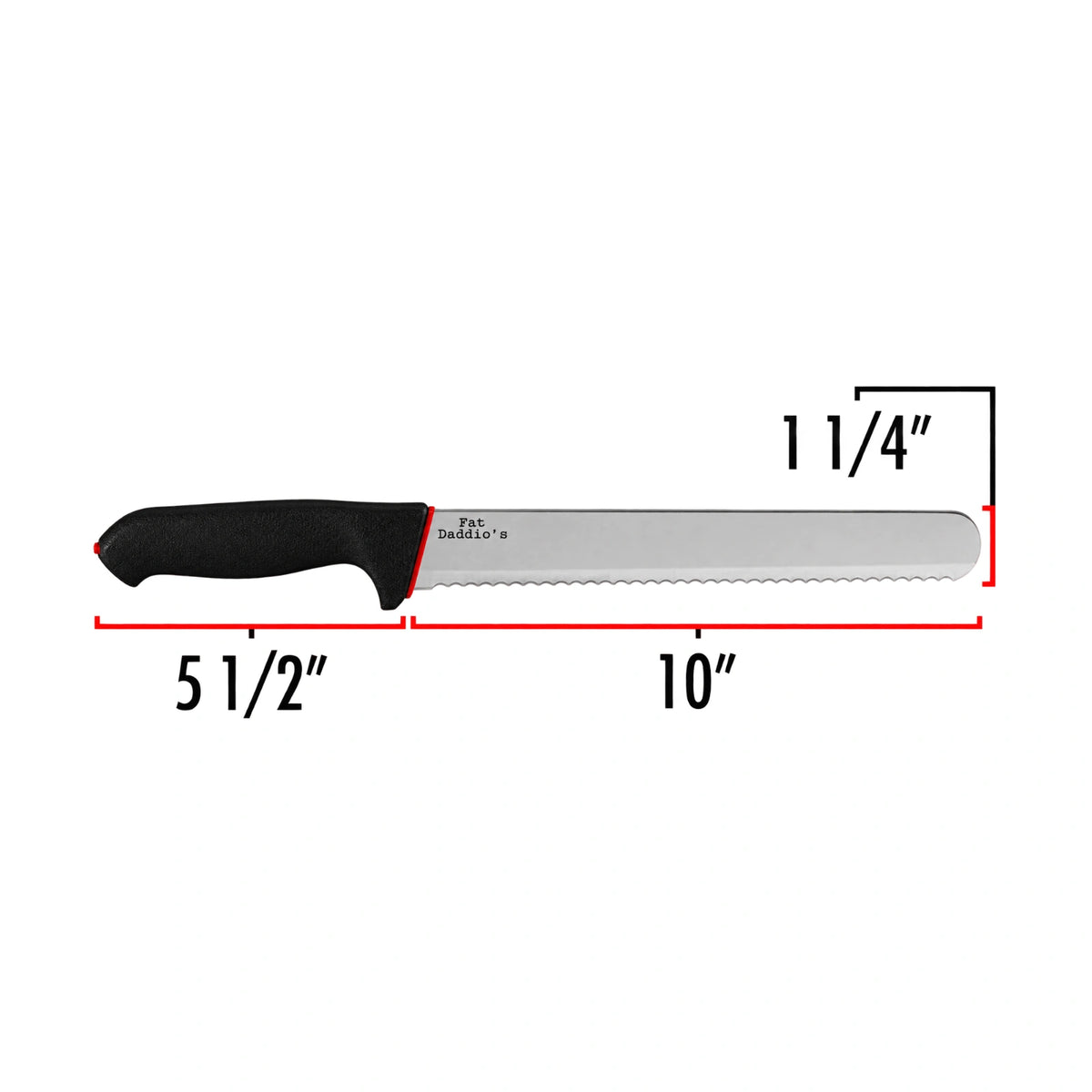 Serrated Slicer Knife Professional - Cake and Bread 10 Inch - Fat Daddios