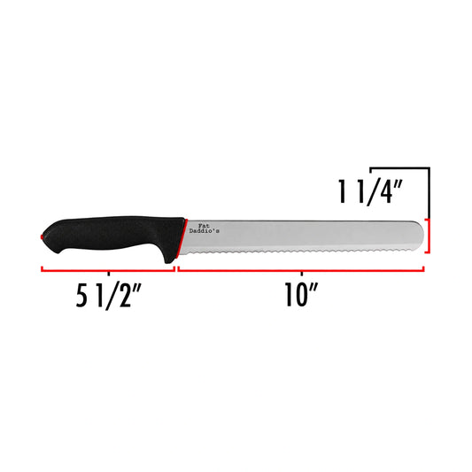 Serrated Slicer Knife Professional - Cake and Bread 10 Inch - Fat Daddios