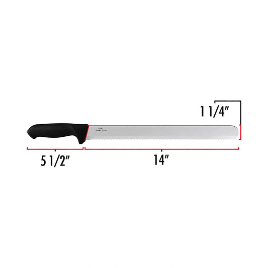 Serrated Slicer Knife Professional - Cake and Bread 14 Inch - Fat Daddios