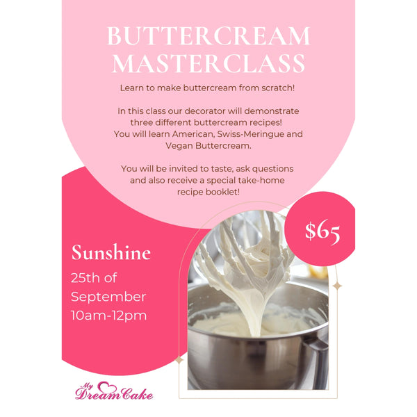 BUTTERCREAM BASICS MASTERCLASS - SUNSHINE - 25-09-2026 - $65