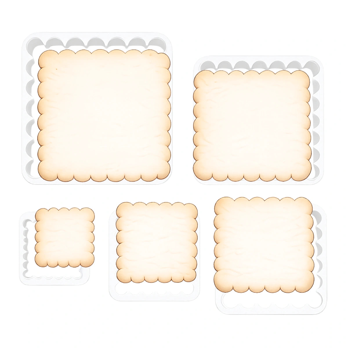 Plain Scalloped Square Set 5 - Loyal