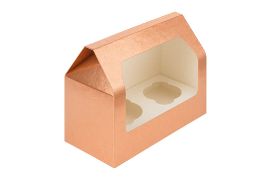 Rose Gold Cupcake Box - 2 Hole