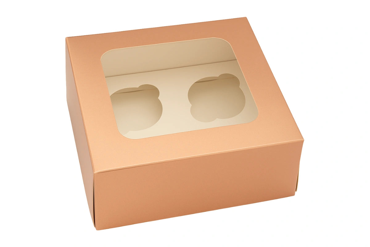 Rose Gold Cupcake Box - 4 Hole